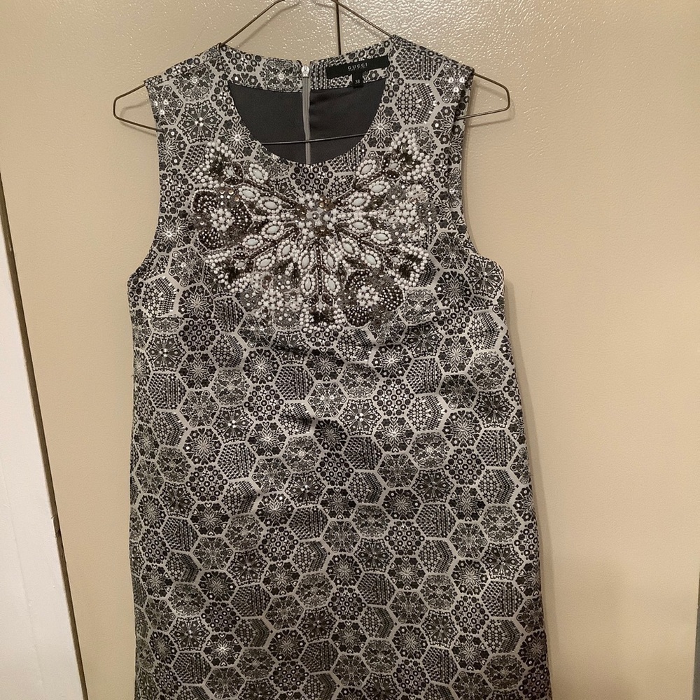 Gucci Geometric Print Embroidered Dress Size 38 IT H2F​​​​​​
